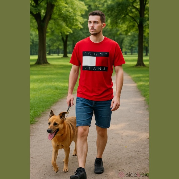 Men’s Tommy Jeans Short Sleeve Shirt with Big Flag Logo on the Front, Size 2XL. - Picture 11 of 11